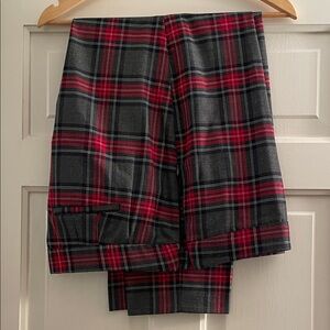 Talbots Red and Gray Plaid Ankle Pants